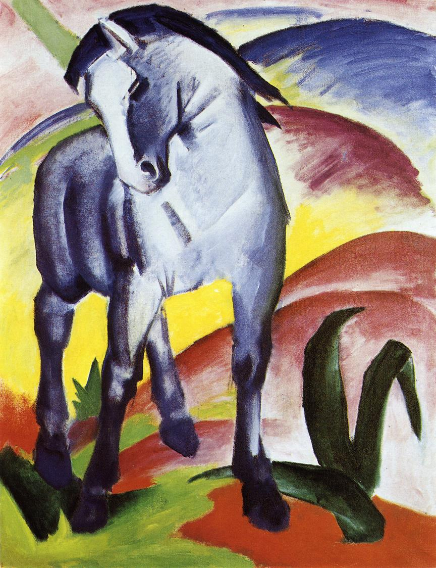 (image for) Handmade oil painting Copy paintings of famous artists Franz Marc's art Blue Horse I 1911 - Click Image to Close
